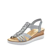 Sandały damskie - Rieker Sandały damskie V38H8, sandały damskie, niebieski 12, 36 EU - miniaturka - grafika 1