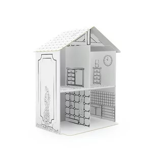 Domek dla lalek z kartonu tektury kolorowanka 3D XS Tekturaki - Kolorowanki, wyklejanki - miniaturka - grafika 1