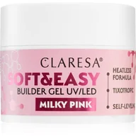 Żele do paznokci - Claresa żel budujący Soft&Easy gel milky pink 45g - miniaturka - grafika 1