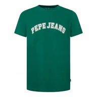 Koszulki męskie - PEPE JEANS KOSZULKA MĘSKA T-SHIRT CLEMENT FUTURE ZIELONA r.M - miniaturka - grafika 1