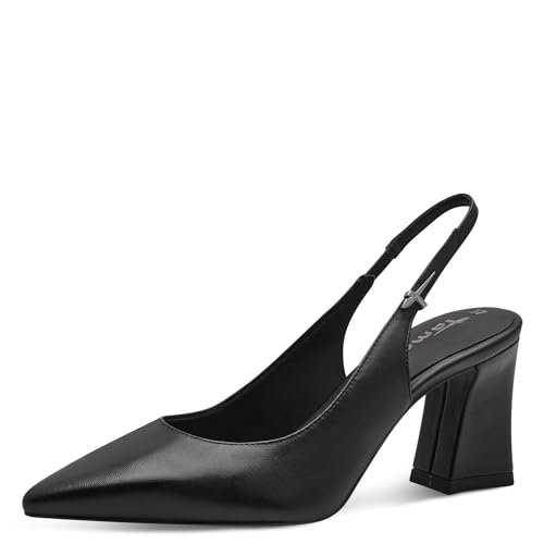 Tamaris Damskie czółenka 1-29633-44, czarne skóry, 39 EU, czarna skóra, 39 eu