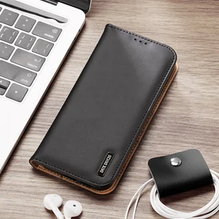 Dux Ducis Hivo skórzane etui z klapką pokrowiec ze skóry naturalnej portfel na karty i dokumenty Samsung Galaxy S22+ (S22 Plus) czarny - Etui i futerały do telefonów - miniaturka - grafika 7