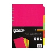Przekładki do segregatorów - Przekładki do segregatora A4 5 blocz. neon PUKKA - miniaturka - grafika 1