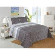Narzuty - Szary pikowany zestaw narzuty na łóżko i poszewki na poduszkę 220x240 cm Plaza – My House - miniaturka - grafika 1