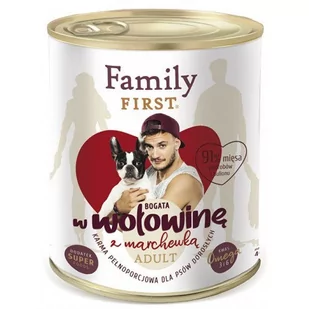 FAMILY FIRST Karma dla psa Wołowina z marchewką adult 800g - Mokra karma dla psów - miniaturka - grafika 1