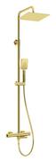 Zestawy prysznicowe - Deante Zestaw prysznicowy natynkowy termostatyczny z deszczownicą złoty NACZ1HT - miniaturka - grafika 1
