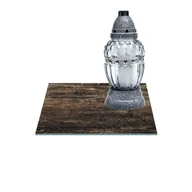 Lampiony i znicze - SZKLANA PODSTAWKA POD ZNICZE Z DEDYKACJĄ 35x35cm Drewno 43g - miniaturka - grafika 1