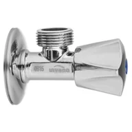 Zawory i kraniki - Zawór grzybkowy odcinający do dolnopłuka, pralki lub baterii z pokrętłem Ely 1/2" x 3/4" Invena chrom - miniaturka - grafika 1