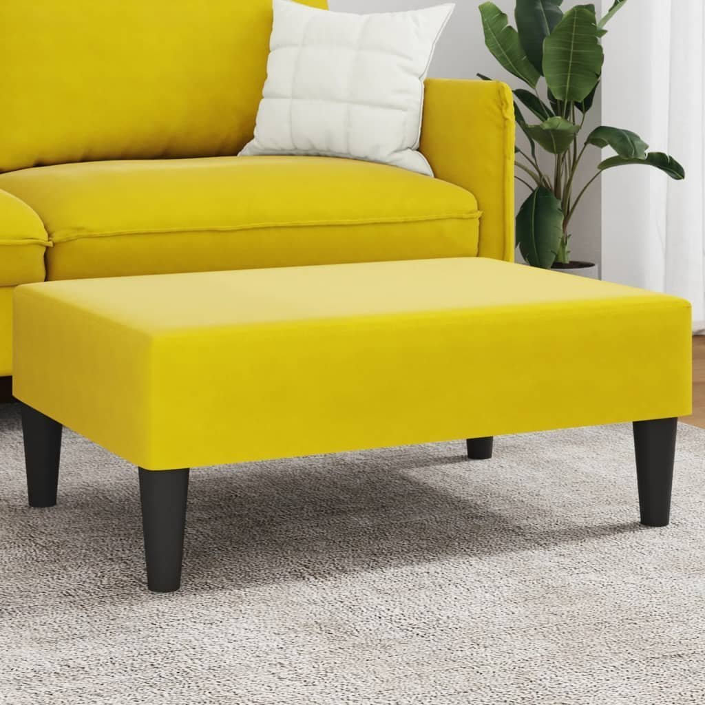 vidaXL vidaXL Podnóżek, żółty, 77x55x31 cm, aksamit