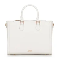 Torebki damskie - Damska torba na laptopa 14,5” z imitacji skóry kremowa - miniaturka - grafika 1