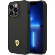 Etui i futerały do telefonów - Ferrari FESSIHMP14XBK iPhone 14 Pro Max 6,7" czarny/black hardcase Silicone Metal Logo Magsafe - miniaturka - grafika 1