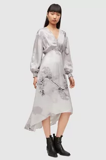 Sukienki - AllSaints AllSaints sukienka kolor szary maxi rozkloszowana - grafika 1