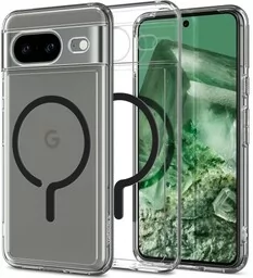 Spigen Etui Ultra Hybrid OneTap Metal Ring do Pixel 8, przezroczysto-czarne - Etui i futerały do telefonów - miniaturka - grafika 1