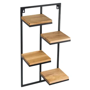 Kwietnik wiszący Lens 38,5x20x79,5 cm metalowo drewniany loft - Kwietniki - miniaturka - grafika 1
