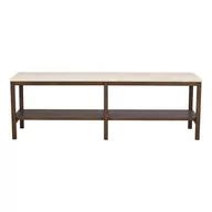 Konsole i sekretarzyki - Brązowo-beżowa konsola z kamiennym blatem 140x40 cm Orwel – Rowico - miniaturka - grafika 1