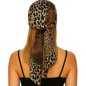 Apaszki i szaliki damskie - APASZKA CHUSTA DAMSKA NA GŁOWĘ WŁOSY POD SZYJĘ CHUSTKA W PANTERKĘ BANDANA - miniaturka - grafika 1