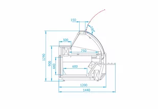 Lada chłodnicza  model L-S 197/120 RAPA (1970 mm) - Szafy i witryny chłodnicze - miniaturka - grafika 2