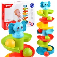 Zabawki sensoryczne - Piramidka Z Kuleczką Zakręcona Zjeżdżalnia Tor Dla Kulek Roll Ball - miniaturka - grafika 1