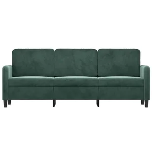 Sofa 3-osobowa, ciemnozielony, 180 cm, obita aksamitem - Sofy i kanapy - miniaturka - grafika 4
