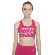 Biustonosze - Nike Damski biustonosz Med Futura Fireberry/White l - miniaturka - grafika 1