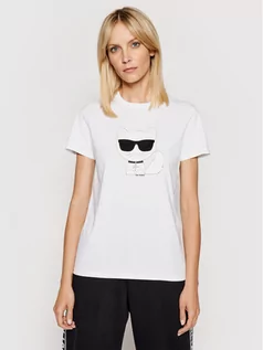 Koszulki i topy damskie - Karl Lagerfeld LAGERFELD T-Shirt Ikonik Choupette 210W1723 Biały Regular Fit - grafika 1