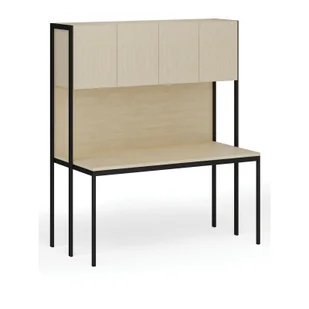 Zestaw HOME OFFICE, czarny/orzech - Zestawy mebli biurowych - miniaturka - grafika 5