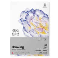 Podobrazia, bloki, papiery - Winsor&Newton, blok rysunkowy, gładki, format A4, 220 g, 25 arkuszy, klejony - miniaturka - grafika 1