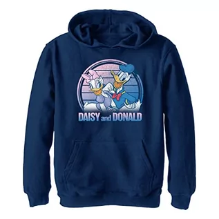 Bluzy dla chłopców - Disney Chłopięca bluza z kapturem Daisy i Donald, Navy Heather, M - grafika 1