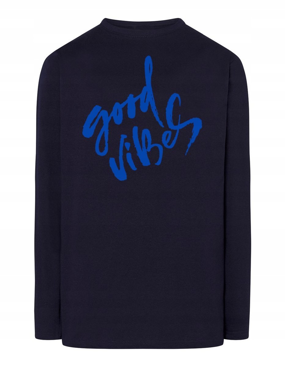 Longsleeve fajny nadruk napis GOOD VIBES r.5XL