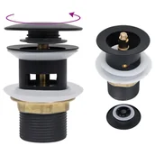 Syfony - shumee Korek przelewowy klik klak czarny 6,4x6,4x9,1 cm - miniaturka - grafika 1