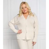 Swetry damskie - Persona by Marina Rinaldi Kardigan MOKA plus size | Regular Fit | z dodatkiem wełny - miniaturka - grafika 1