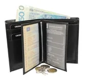 Portfele - Portfel Damski Skórzany Cavaldi Skóra Naturalna Bez Zapięcia Pionowy W Pudełku 0800-BS - miniaturka - grafika 1