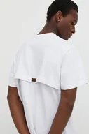 Koszulki męskie - G-Star Raw t-shirt bawełniany męski kolor biały gładki - miniaturka - grafika 1