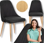 Krzesła - Krzesło Tapicerowane Skandynawskie TORINO Czarne Do Salonu Jadalni Kuchni - miniaturka - grafika 1