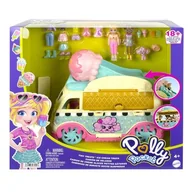 Lalki dla dziewczynek - Lalka MATTEL Polly Pocket Modna mobilna lodziarnia HHX77 - miniaturka - grafika 1