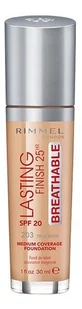 Rimmel London London Lasting Finish Breathable 25HR SPF20 podkład 30 ml dla kobiet 203 True Beige - Podkłady do twarzy - miniaturka - grafika 2
