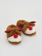 Kapcie damskie - Reserved - Pluszowe kapcie renifery - brązowy - miniaturka - grafika 1