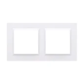 Wyłączniki światła i elektryczne - Kontakt Simon Ramka podwójna SIMON 10 biały - miniaturka - grafika 1