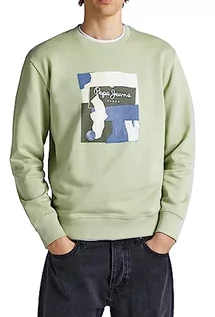 Bluzy męskie - Pepe Jeans Męska bluza Oldwive Crew, Zielony (kolendra), L - grafika 1