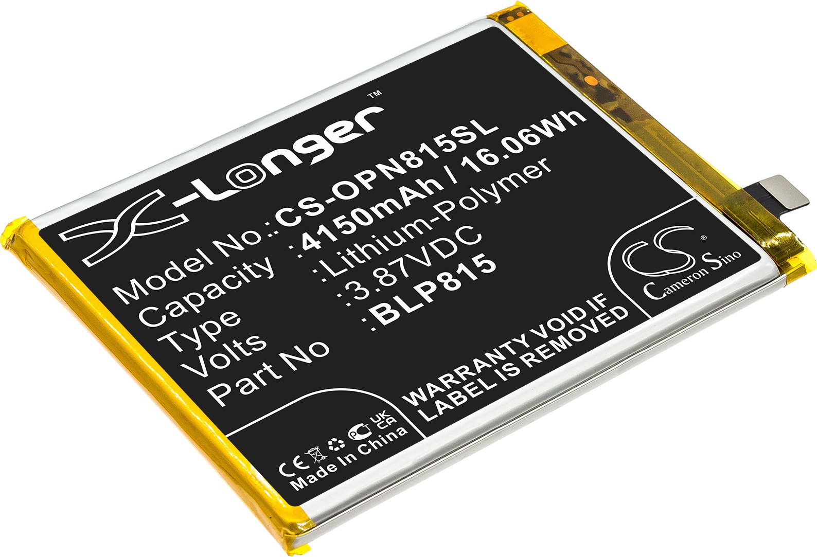 TECHTEK Baterie kompatybilny z [Oneplus] BE2025, BE2026, BE2028, BE2029, Nord N10 5G zastępuje BLP815
