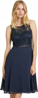 Sukienki - Vera Mont Sukienka Bez Rękawów Granatowa Z Koronką 42 Jsk - miniaturka - grafika 1