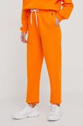 Spodnie damskie - Polo Ralph Lauren spodnie dresowe kolor pomarańczowy gładkie - miniaturka - grafika 1