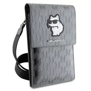 Karl Lagerfeld Torebka KLWBSAKHPCG srebrny/silver Saffiano Monogram Choupette - Etui i futerały do telefonów - miniaturka - grafika 3