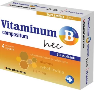 hecpharma radosław wierczewski Vitaminum B compositum Hec uzupełnienie witamin z grupy B 50 tabletek 8610101 - Witaminy i minerały - miniaturka - grafika 1