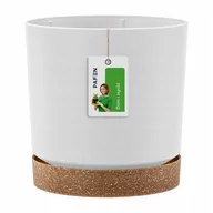 Donice - Doniczka z ekologiczną podstawką DPOD200 biała - miniaturka - grafika 1