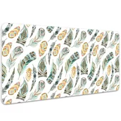 Podkładki na biurko - Mata ochronna na biurko Pióra w stylu Boho 100x50 cm - miniaturka - grafika 1