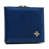 Portfele - Mały portfel damski portmonetka na bigiel skóra ekologiczna Milano design, granatowy - miniaturka - grafika 1
