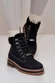 Botki damskie - Ocieplane Trapery Damskie Big Star OO274A287 Czarne-40 - miniaturka - grafika 1