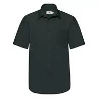 Koszule męskie - Koszula męska z popeliny z krótkim rękawem Fruit of the Loom - Czarny L - miniaturka - grafika 1