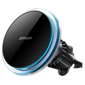 Uchwyty samochodowe do telefonów - Joyroom samochodowy uchwyt magnetyczny bezprzewodowa indukcyjna ładowarka Qi 15W (kompatybilna z MagSafe do iPhone) na kratkę nawiewu srebrny (JR-ZS291) - miniaturka - grafika 1